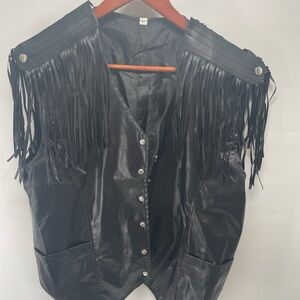 Cowboy Leather Vest with Tassels-Used as a Costume